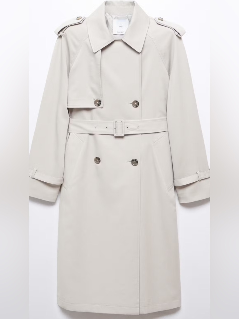 Mango Women's Belt Trench Coat in Light Beige